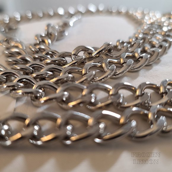 Crossbody Handbag Chain! Big Cuban Link Chain in Silver! - Picture 2 of 3